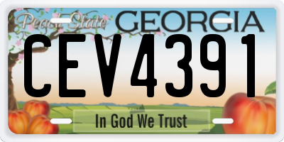GA license plate CEV4391