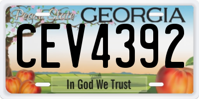 GA license plate CEV4392