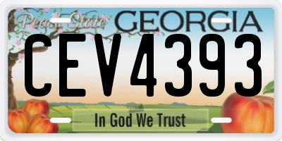 GA license plate CEV4393
