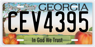 GA license plate CEV4395