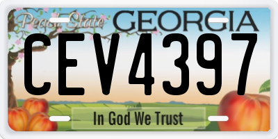 GA license plate CEV4397