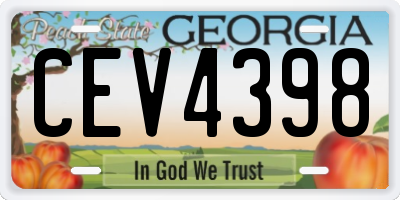 GA license plate CEV4398
