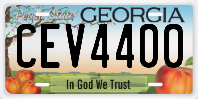 GA license plate CEV4400