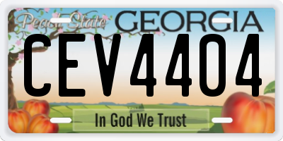 GA license plate CEV4404