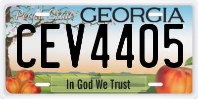 GA license plate CEV4405