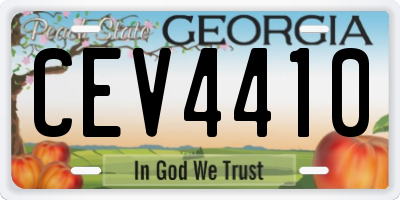 GA license plate CEV4410