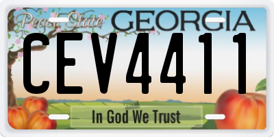 GA license plate CEV4411