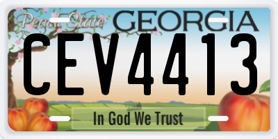 GA license plate CEV4413