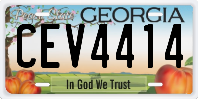 GA license plate CEV4414