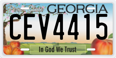 GA license plate CEV4415