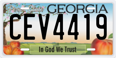 GA license plate CEV4419