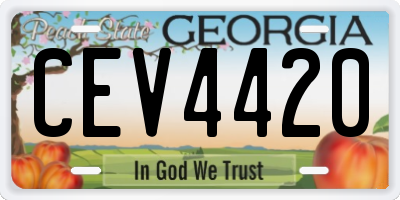 GA license plate CEV4420