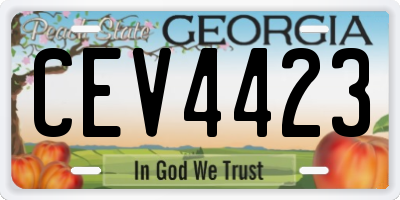 GA license plate CEV4423