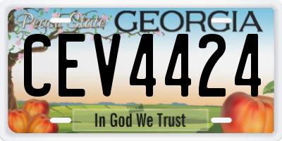 GA license plate CEV4424
