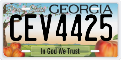 GA license plate CEV4425