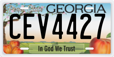GA license plate CEV4427