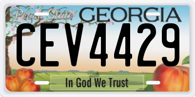 GA license plate CEV4429