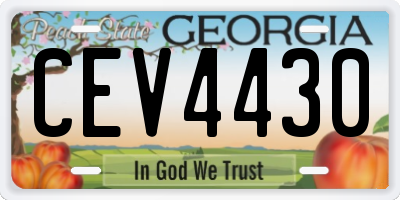 GA license plate CEV4430