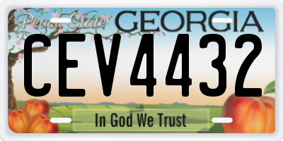 GA license plate CEV4432