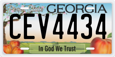 GA license plate CEV4434