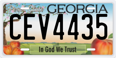 GA license plate CEV4435