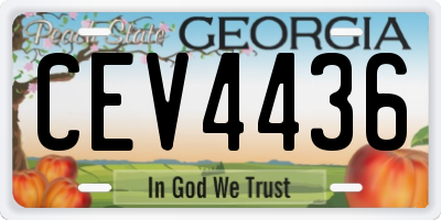 GA license plate CEV4436