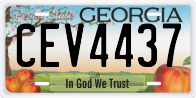 GA license plate CEV4437