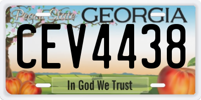 GA license plate CEV4438