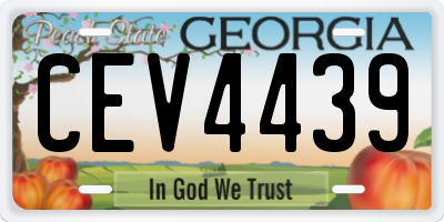 GA license plate CEV4439
