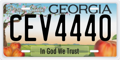 GA license plate CEV4440