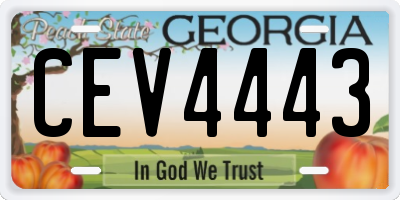 GA license plate CEV4443