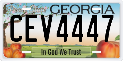 GA license plate CEV4447