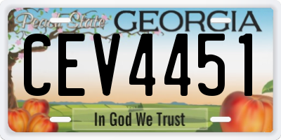 GA license plate CEV4451