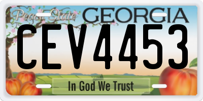 GA license plate CEV4453