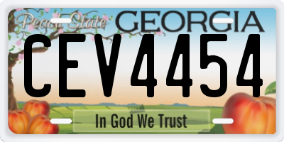 GA license plate CEV4454