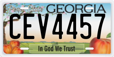GA license plate CEV4457
