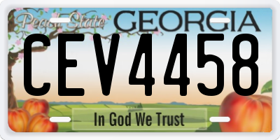 GA license plate CEV4458