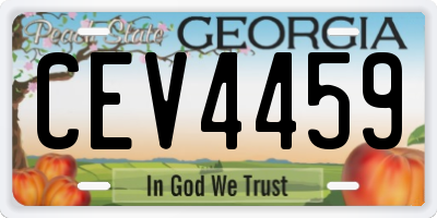 GA license plate CEV4459