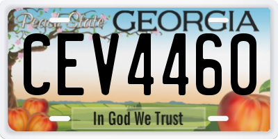GA license plate CEV4460