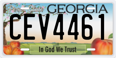 GA license plate CEV4461