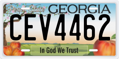 GA license plate CEV4462