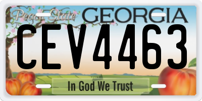 GA license plate CEV4463