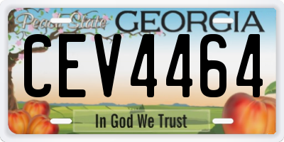 GA license plate CEV4464
