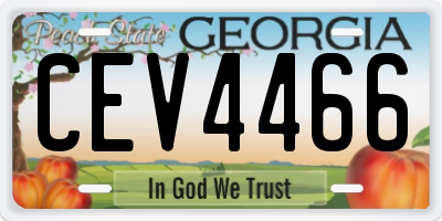 GA license plate CEV4466