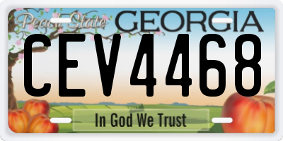 GA license plate CEV4468