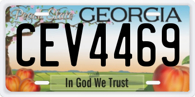 GA license plate CEV4469
