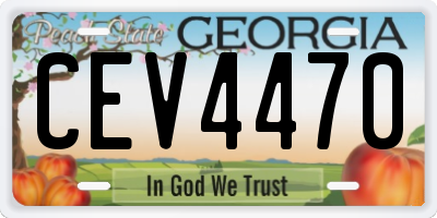 GA license plate CEV4470