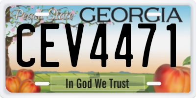 GA license plate CEV4471