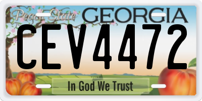 GA license plate CEV4472