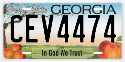 GA license plate CEV4474
